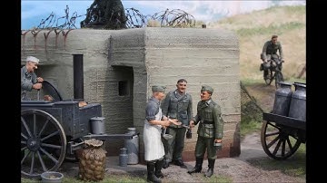 WW2 1/35 scale diorama. Normandy, German Field Kitchen Tamiya