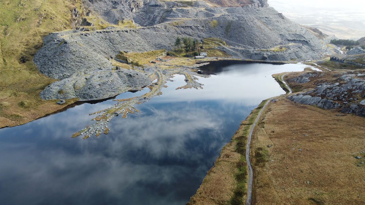 An overview of picturesque Cwmorthin Quarry
