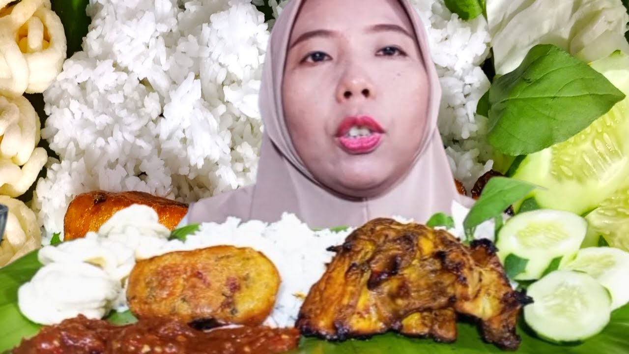 Mukbang Ayam Bakar Sambal Pedas & Lalapan ll Bikin Nagih