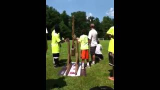 98 Foot Cardboard Trebuchet Launch
