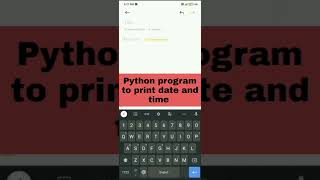 python program to print current date and time|python program|#programming @fastprogramming.
