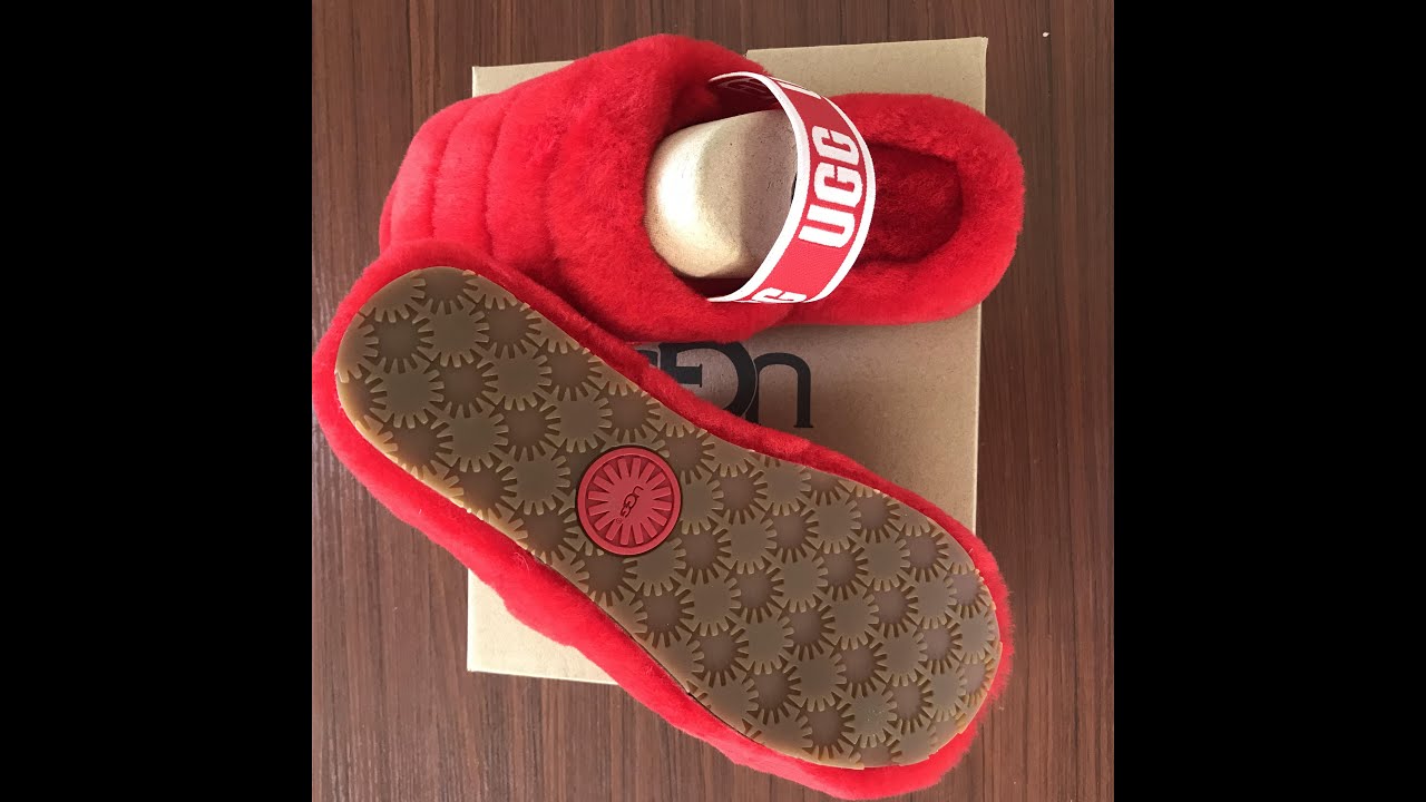 ugg fluff yeah slide red womens