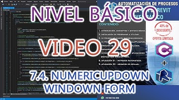 ✅ CURSO REVIT API || 7.4. NumericUpDown - Windown Form || BIM INGENIEROS