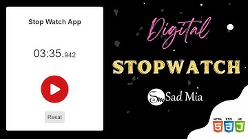 Digital Stop Watch Using HTML CSS & JavaScript | Demo Video | Mini Project