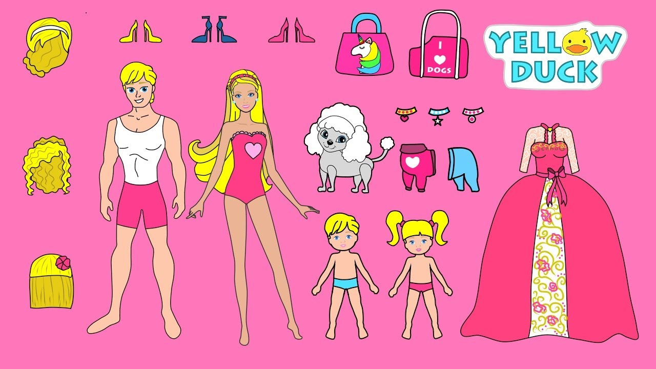 paper-dolls-mother-daughters-new-dollhouse-with-dog-family-dress-up-diy-youtube