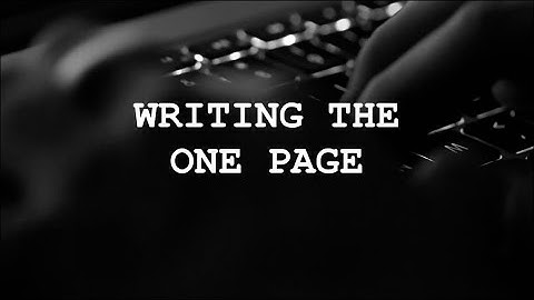 CITA | HOW TO WRITE A ONE PAGE SYNOPSIS
