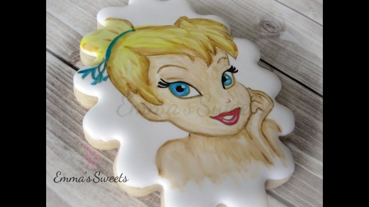 How To Hand Paint A Cookie By Emma s Sweets Tinkerbell YouTube
