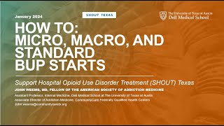 SHOUT ECHO | January 18 | Buprenorphine Administration Strategies: Micro, Macro & Standard Dosing by Be Well Texas 213 views 3 months ago 1 hour