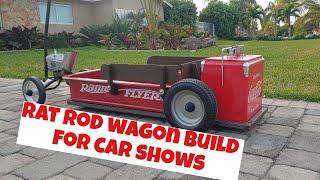 custom rad rod radio flyer wagon for car shows with cooler