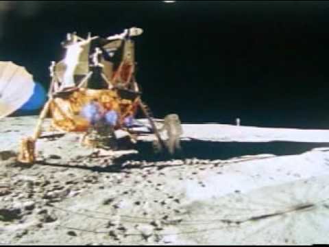 Apollo 14 EVAs 3: Mitchell climbs down the ladder ...