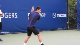 2016 Nishikori practice hitting at Rogers Cup