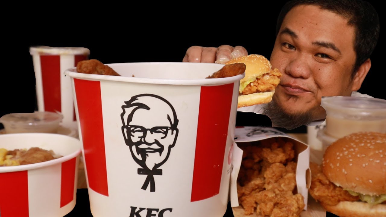 KFC MUKBANG ASMR | BUCKET OF SPICY CHICKEN | ZINGER BURGER | HOTSHOTS and ALA KING RICE BOWL