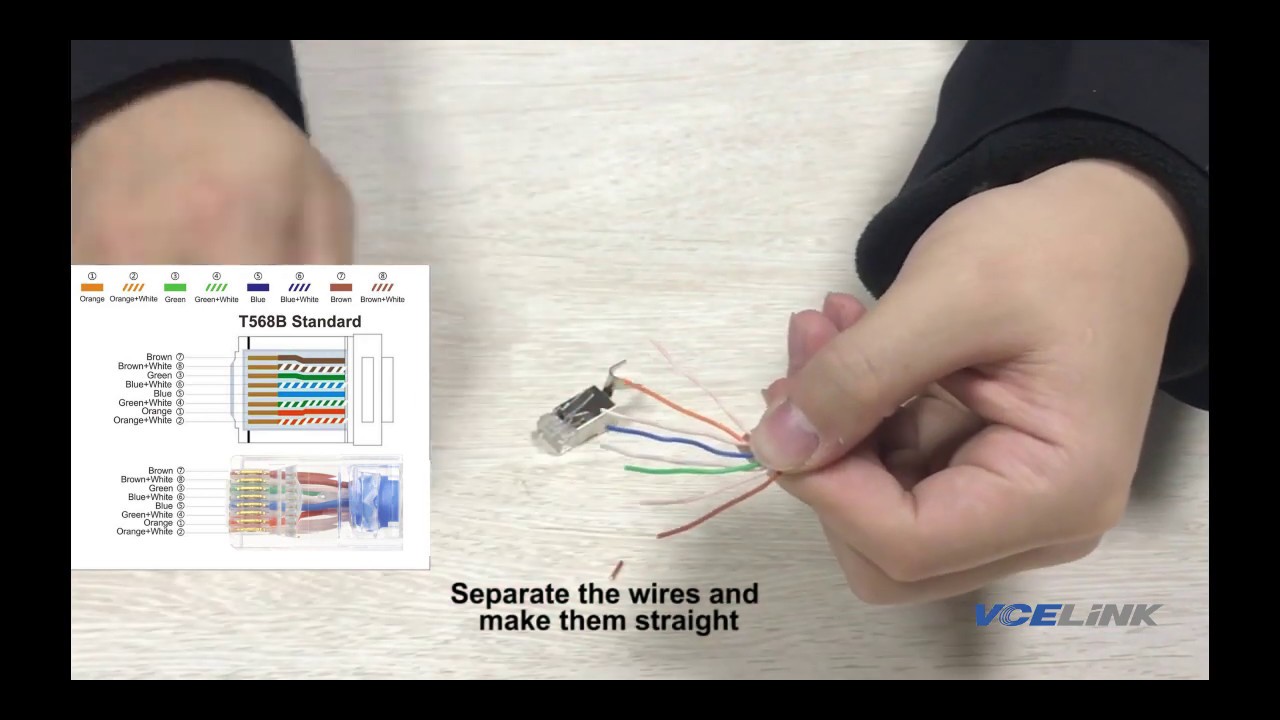 How to make an ethernet cable for cat6a with VCE crimp tool ! DIY - YouTube