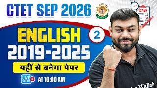 CTET English Paper 2 & 1 | English 2019 - 2025 PYQ For CTET Sept 2026 | English By Sharad Sir #2