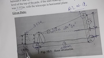 Trigonometric Levelling: Example || Case-I: Base of the Object Accessible ||