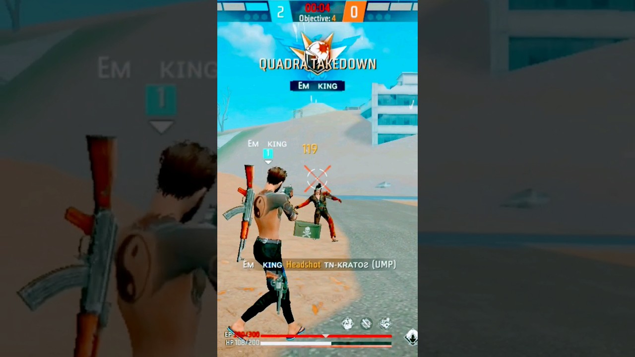 free fire gameplay 1 vs 4 is great 