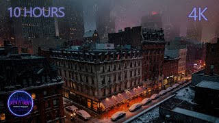 The Emberlit Block | 10 Hours of Snowfall & Warm City Glow screenshot 4