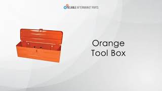 Orange Tool Box w/Hinged Lid - Fits Kubota Tractor & Compact Tractor Models
