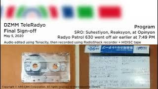 DZMM TeleRadyo Final Sign-off (May 5, 2020, recreated on cassette)