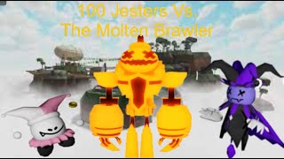 Can 100 Jesters defeat Molten Brawler? (Tower Heroes)