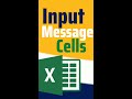 Input message in Excel #shorts #shortvideo
