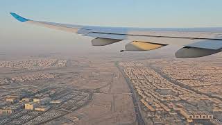 Kuwait Airways Airbus A330-800 Take-Off From Kuwait City. Window View.