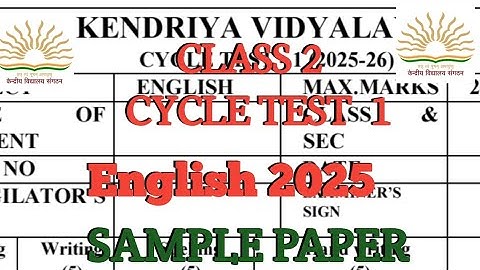 Kv class 2 english cycle test 1 question paper #kv #class2 #kvexam #english  #kv360 #ncert @KVS360 