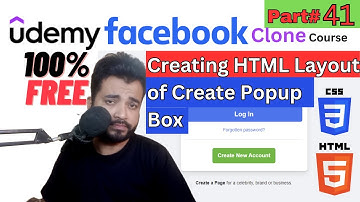 Building Facebook Clone | Master HTML5 & CSS3 | Creating HTML Layout of Create Popup Box | Part 41