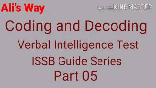 Coding and Decoding|Verbal Intelligence Test|ISSB Guide Series Part05|#issb|issb test preparation#iq