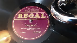 Serenade Violin Solo Played By Manuelo 78 rpm