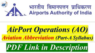 Aviation Abbreviations - AAI Airport Operations - (PART-A Syllabus) | AAI ATC/AO |  AskCB