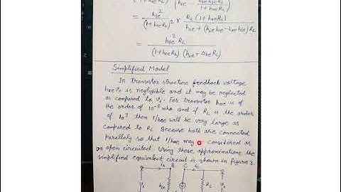 ANALYSIS OF A CE TRANSISTOR AMPLIFIER USING h PARAMETERS