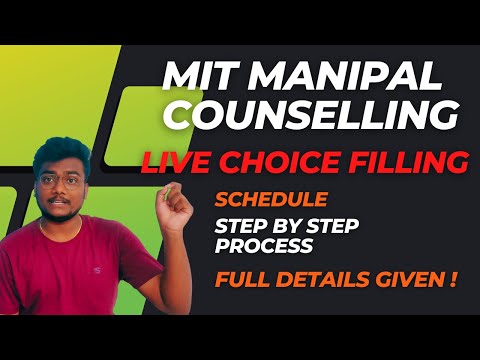 Manipal Counselling 2022 | Full Details | Live Choice Filling #met2022 #mitmanipal