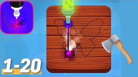 Laser Cutting Gameplay Walkthrough Level 1-20 iOS Android Noob vs Hack Machine Wood Metal Acrylic