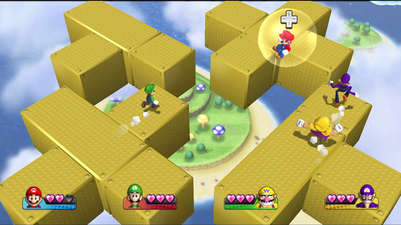 Mario Party 9 - Set It Up - MiniGame - Mario Vs Luigi Vs Wario Vs Waluigi (CPU Master)