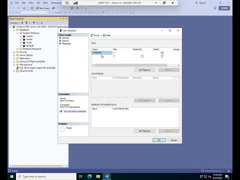 Creating files and filegroups in SQL Server