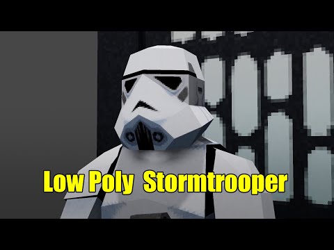 [Blender] Low Poly Stormtrooper [PS1 style]