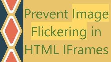 Prevent Image Flickering in HTML IFrames