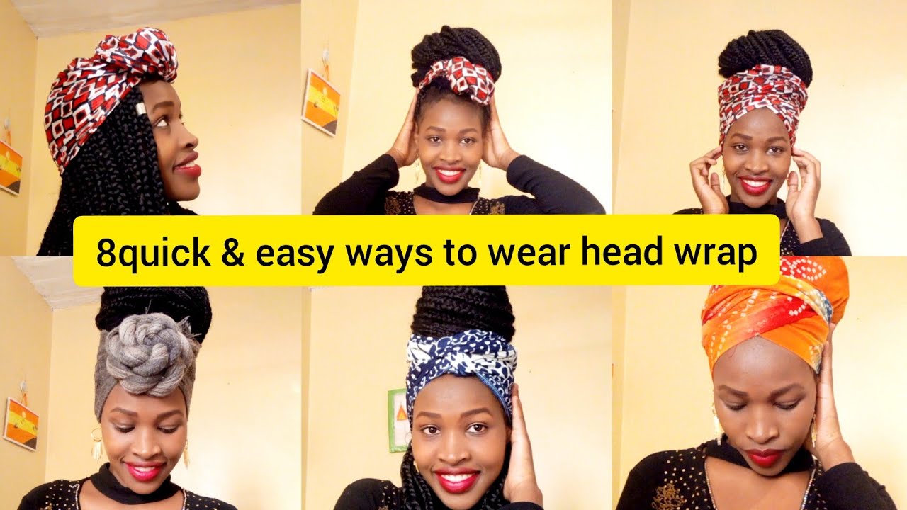 Quick and easy ways to wear head wrap/scarfs for beginners - YouTube