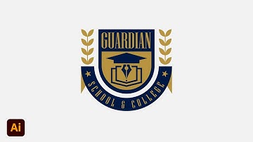 School Badge Logo Design In Adobe Illustrator cc 2022 | Tutorial