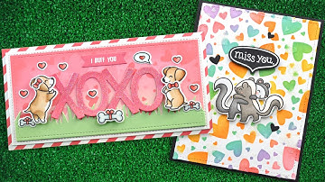 Intro to Lots of Hearts Background Stencils + 2 cards from start to finish