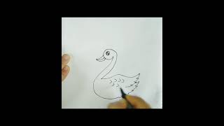 How Draw Duck 🦆🦆 Used Number 2 Step by Step #duck #drawing #duckdrawing #art #colourful