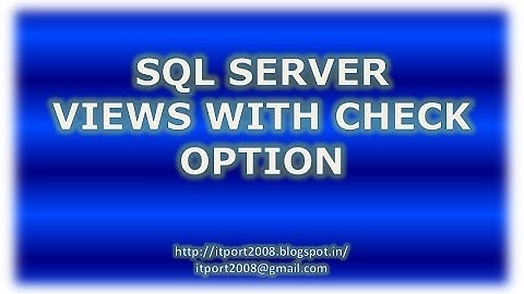 SQL Server Views Check Option