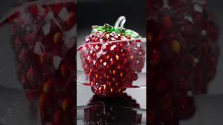 Juicy Glass Strawberry Cutting 🍓 | Satisfying ASMR Slice in Ultra HD #shorts