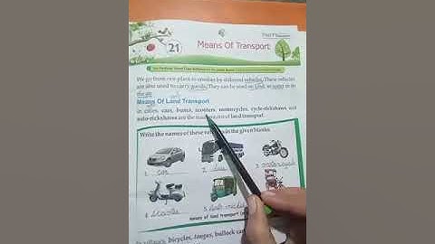 class 1 Subject-E.V.S lesson-21 Means Of Transport