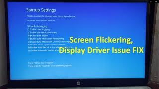 how to fix screen flickering , display driver issue in  hp windows 11 laptop