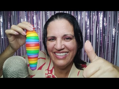 Asmr-sons de boca com a lesma colorida + pincel e talher no Micro talher pedido @hellencassia9714