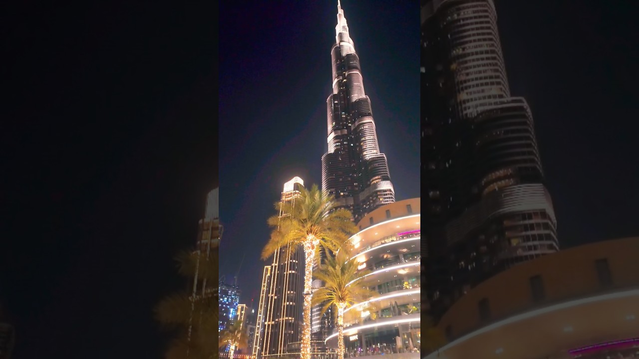 Dubai Night Beauty | Burj Khalifa & Mall Reflections 🌆✨ 