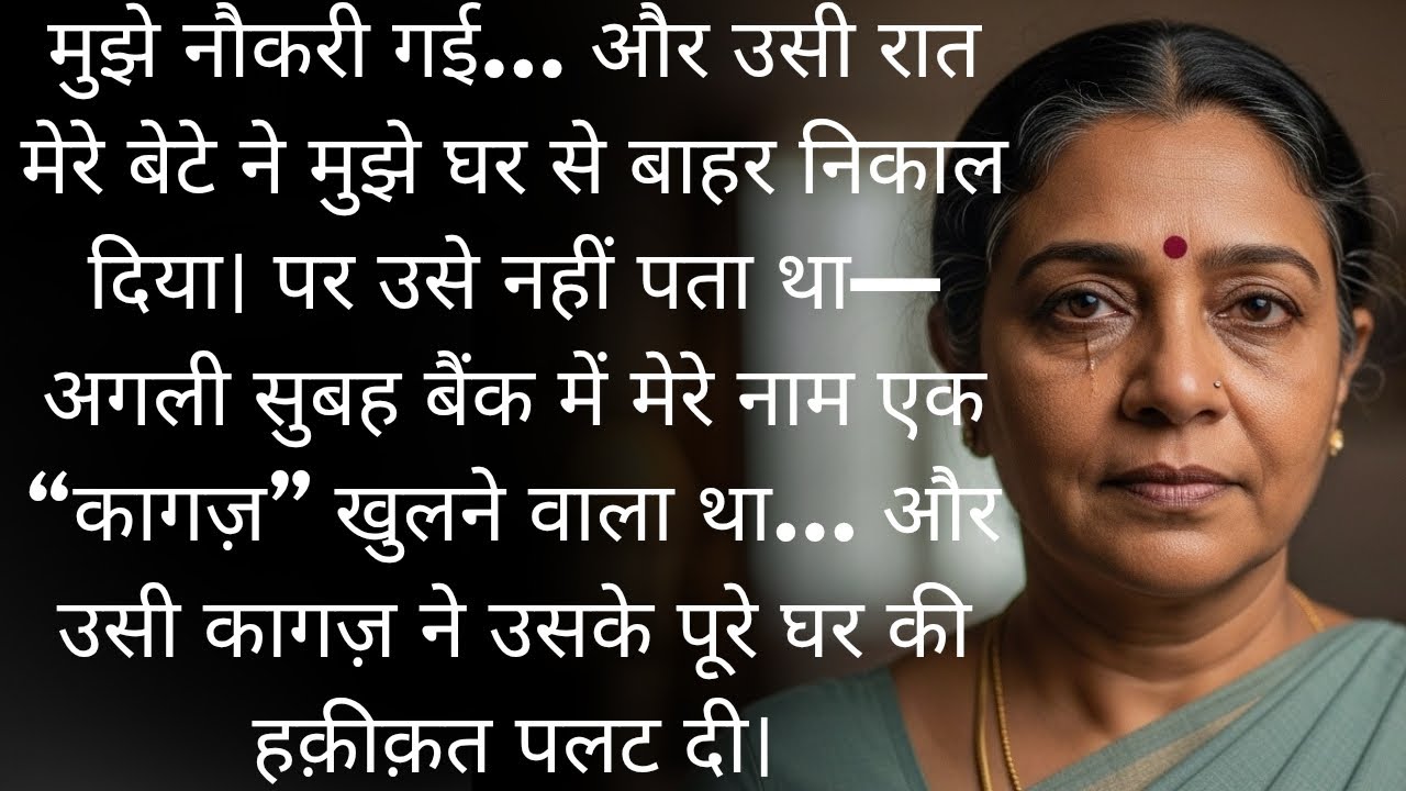 मुझे नौकरी गई… तो बेटे ने घर से निकाल दिया — अगले दिन बैंक में मेरे नाम जो खुला, उसने सब पलट दिया