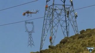 :    (Construction of high-voltage line)